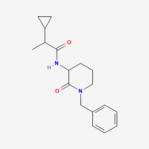 molecular formula C18H24N2O2 B7154833 N-(1-benzyl-2-oxopiperidin-3-yl)-2-cyclopropylpropanamide 