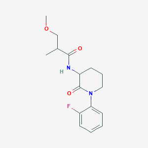 molecular formula C16H21FN2O3 B7154847 N-[1-(2-fluorophenyl)-2-oxopiperidin-3-yl]-3-methoxy-2-methylpropanamide 