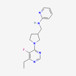 molecular formula C16H20FN5 B7154869 N-[[1-(6-ethyl-5-fluoropyrimidin-4-yl)pyrrolidin-3-yl]methyl]pyridin-2-amine 