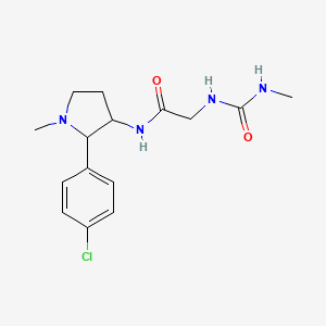 molecular formula C15H21ClN4O2 B7154911 N-[2-(4-chlorophenyl)-1-methylpyrrolidin-3-yl]-2-(methylcarbamoylamino)acetamide 