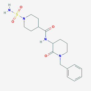 molecular formula C18H26N4O4S B7154965 N-(1-benzyl-2-oxopiperidin-3-yl)-1-sulfamoylpiperidine-4-carboxamide 