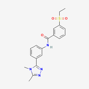 molecular formula C19H20N4O3S B7155035 N-[3-(4,5-dimethyl-1,2,4-triazol-3-yl)phenyl]-3-ethylsulfonylbenzamide 