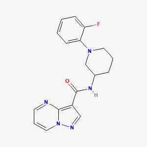molecular formula C18H18FN5O B7155068 N-[1-(2-fluorophenyl)piperidin-3-yl]pyrazolo[1,5-a]pyrimidine-3-carboxamide 