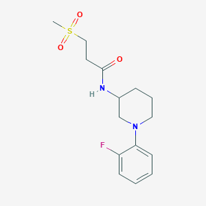 molecular formula C15H21FN2O3S B7155077 N-[1-(2-fluorophenyl)piperidin-3-yl]-3-methylsulfonylpropanamide 