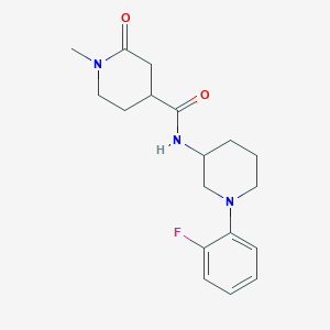molecular formula C18H24FN3O2 B7155084 N-[1-(2-fluorophenyl)piperidin-3-yl]-1-methyl-2-oxopiperidine-4-carboxamide 