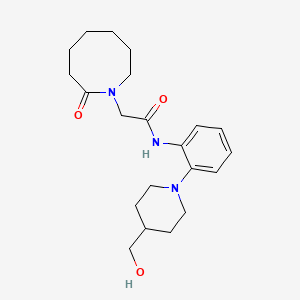 molecular formula C21H31N3O3 B7155190 N-[2-[4-(hydroxymethyl)piperidin-1-yl]phenyl]-2-(2-oxoazocan-1-yl)acetamide 
