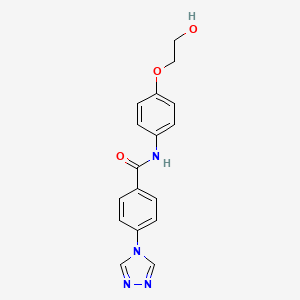molecular formula C17H16N4O3 B7155198 N-[4-(2-hydroxyethoxy)phenyl]-4-(1,2,4-triazol-4-yl)benzamide 