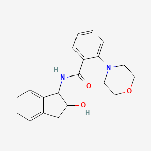 molecular formula C20H22N2O3 B7155214 N-(2-hydroxy-2,3-dihydro-1H-inden-1-yl)-2-morpholin-4-ylbenzamide 