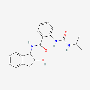 molecular formula C20H23N3O3 B7155232 N-(2-hydroxy-2,3-dihydro-1H-inden-1-yl)-2-(propan-2-ylcarbamoylamino)benzamide 