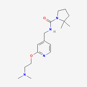 molecular formula C17H28N4O2 B7155237 N-[[2-[2-(dimethylamino)ethoxy]pyridin-4-yl]methyl]-2,2-dimethylpyrrolidine-1-carboxamide 