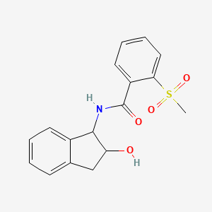 molecular formula C17H17NO4S B7155241 N-(2-hydroxy-2,3-dihydro-1H-inden-1-yl)-2-methylsulfonylbenzamide 