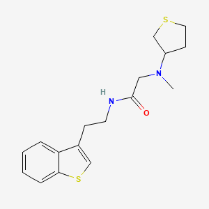molecular formula C17H22N2OS2 B7155416 N-[2-(1-benzothiophen-3-yl)ethyl]-2-[methyl(thiolan-3-yl)amino]acetamide 