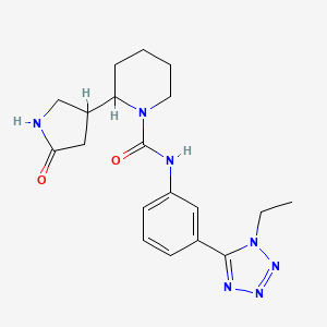 molecular formula C19H25N7O2 B7155428 N-[3-(1-ethyltetrazol-5-yl)phenyl]-2-(5-oxopyrrolidin-3-yl)piperidine-1-carboxamide 