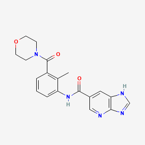 molecular formula C19H19N5O3 B7155449 N-[2-methyl-3-(morpholine-4-carbonyl)phenyl]-1H-imidazo[4,5-b]pyridine-6-carboxamide 