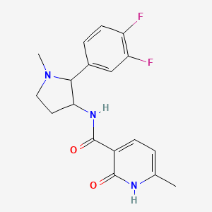 molecular formula C18H19F2N3O2 B7155498 N-[2-(3,4-difluorophenyl)-1-methylpyrrolidin-3-yl]-6-methyl-2-oxo-1H-pyridine-3-carboxamide 
