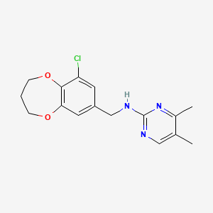 molecular formula C16H18ClN3O2 B7155510 N-[(6-chloro-3,4-dihydro-2H-1,5-benzodioxepin-8-yl)methyl]-4,5-dimethylpyrimidin-2-amine 