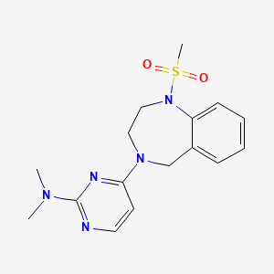 molecular formula C16H21N5O2S B7155558 N,N-dimethyl-4-(1-methylsulfonyl-3,5-dihydro-2H-1,4-benzodiazepin-4-yl)pyrimidin-2-amine 