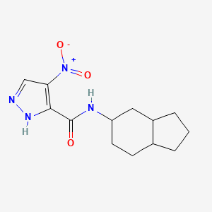 molecular formula C13H18N4O3 B7155661 N-(2,3,3a,4,5,6,7,7a-octahydro-1H-inden-5-yl)-4-nitro-1H-pyrazole-5-carboxamide 
