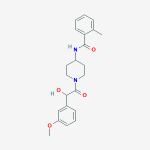 molecular formula C22H26N2O4 B7155760 N-[1-[2-hydroxy-2-(3-methoxyphenyl)acetyl]piperidin-4-yl]-2-methylbenzamide 