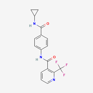 molecular formula C17H14F3N3O2 B7155786 N-[4-(cyclopropylcarbamoyl)phenyl]-2-(trifluoromethyl)pyridine-3-carboxamide 