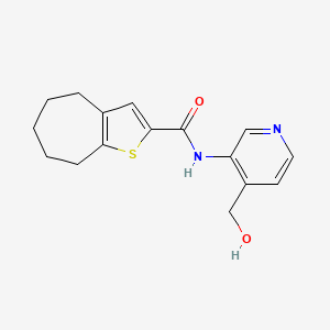 molecular formula C16H18N2O2S B7155988 N-[4-(hydroxymethyl)pyridin-3-yl]-5,6,7,8-tetrahydro-4H-cyclohepta[b]thiophene-2-carboxamide 