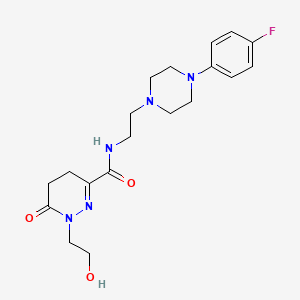 molecular formula C19H26FN5O3 B7156040 N-[2-[4-(4-fluorophenyl)piperazin-1-yl]ethyl]-1-(2-hydroxyethyl)-6-oxo-4,5-dihydropyridazine-3-carboxamide 