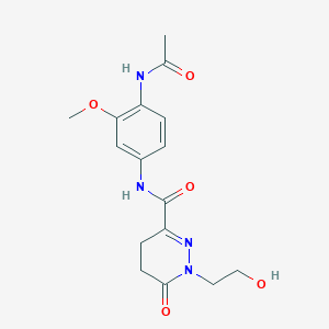 molecular formula C16H20N4O5 B7156049 N-(4-acetamido-3-methoxyphenyl)-1-(2-hydroxyethyl)-6-oxo-4,5-dihydropyridazine-3-carboxamide 