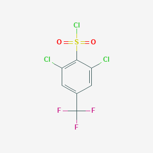 molecular formula C7H2Cl3F3O2S B071564 2,6-Dichloro-4-(trifluoromethyl)benzene-1-sulfonyl chloride CAS No. 175205-76-2