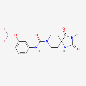 molecular formula C16H18F2N4O4 B7156407 N-[3-(difluoromethoxy)phenyl]-3-methyl-2,4-dioxo-1,3,8-triazaspiro[4.5]decane-8-carboxamide 
