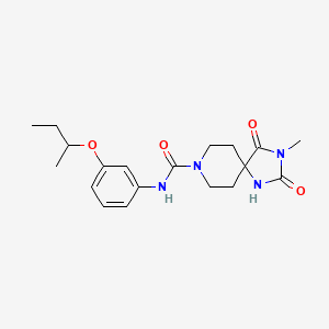 molecular formula C19H26N4O4 B7156441 N-(3-butan-2-yloxyphenyl)-3-methyl-2,4-dioxo-1,3,8-triazaspiro[4.5]decane-8-carboxamide 