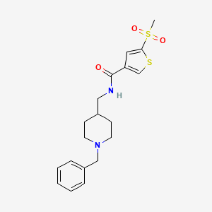 molecular formula C19H24N2O3S2 B7156476 N-[(1-benzylpiperidin-4-yl)methyl]-5-methylsulfonylthiophene-3-carboxamide 