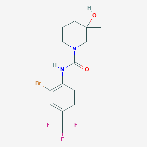 molecular formula C14H16BrF3N2O2 B7156499 N-[2-bromo-4-(trifluoromethyl)phenyl]-3-hydroxy-3-methylpiperidine-1-carboxamide 