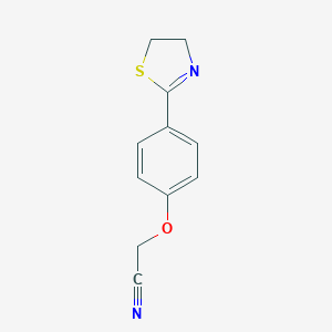 molecular formula C11H10N2OS B071565 2-[4-(4,5-Dihydro-1,3-thiazol-2-yl)phenoxy]acetonitrile CAS No. 175276-95-6