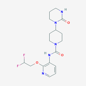 molecular formula C17H23F2N5O3 B7156569 N-[2-(2,2-difluoroethoxy)pyridin-3-yl]-4-(2-oxo-1,3-diazinan-1-yl)piperidine-1-carboxamide 