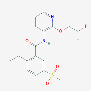 molecular formula C17H18F2N2O4S B7156582 N-[2-(2,2-difluoroethoxy)pyridin-3-yl]-2-ethyl-5-methylsulfonylbenzamide 