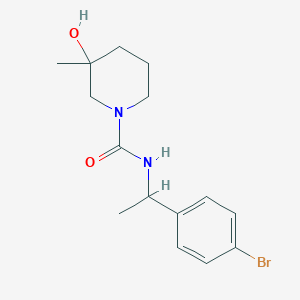 molecular formula C15H21BrN2O2 B7156596 N-[1-(4-bromophenyl)ethyl]-3-hydroxy-3-methylpiperidine-1-carboxamide 