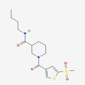 molecular formula C16H24N2O4S2 B7156598 N-butyl-1-(5-methylsulfonylthiophene-3-carbonyl)piperidine-3-carboxamide 