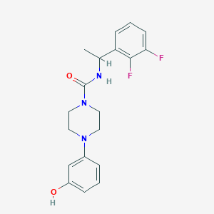 molecular formula C19H21F2N3O2 B7156646 N-[1-(2,3-difluorophenyl)ethyl]-4-(3-hydroxyphenyl)piperazine-1-carboxamide 