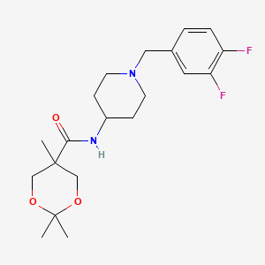 molecular formula C20H28F2N2O3 B7156796 N-[1-[(3,4-difluorophenyl)methyl]piperidin-4-yl]-2,2,5-trimethyl-1,3-dioxane-5-carboxamide 