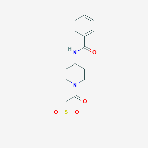 molecular formula C18H26N2O4S B7156829 N-[1-(2-tert-butylsulfonylacetyl)piperidin-4-yl]benzamide 
