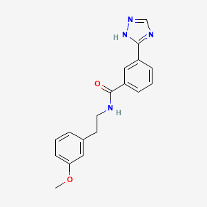 molecular formula C18H18N4O2 B7156902 N-[2-(3-methoxyphenyl)ethyl]-3-(1H-1,2,4-triazol-5-yl)benzamide 