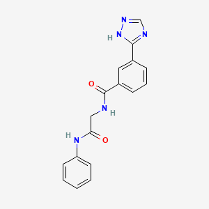 molecular formula C17H15N5O2 B7156957 N-(2-anilino-2-oxoethyl)-3-(1H-1,2,4-triazol-5-yl)benzamide 