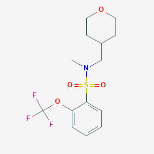 molecular formula C14H18F3NO4S B7157001 N-methyl-N-(oxan-4-ylmethyl)-2-(trifluoromethoxy)benzenesulfonamide 