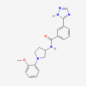 molecular formula C20H21N5O2 B7157133 N-[1-(2-methoxyphenyl)pyrrolidin-3-yl]-3-(1H-1,2,4-triazol-5-yl)benzamide 
