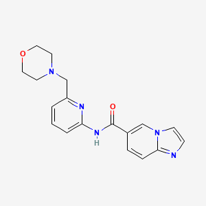 molecular formula C18H19N5O2 B7157192 N-[6-(morpholin-4-ylmethyl)pyridin-2-yl]imidazo[1,2-a]pyridine-6-carboxamide 