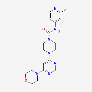 molecular formula C19H25N7O2 B7157259 N-(2-methylpyridin-4-yl)-4-(6-morpholin-4-ylpyrimidin-4-yl)piperazine-1-carboxamide 