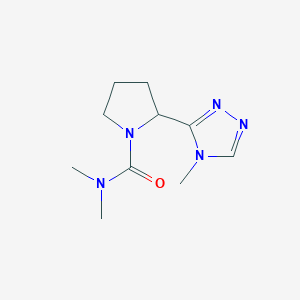 molecular formula C10H17N5O B7157340 N,N-dimethyl-2-(4-methyl-1,2,4-triazol-3-yl)pyrrolidine-1-carboxamide 