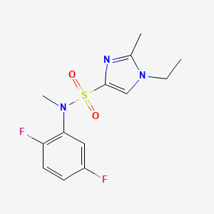 molecular formula C13H15F2N3O2S B7157378 N-(2,5-difluorophenyl)-1-ethyl-N,2-dimethylimidazole-4-sulfonamide 