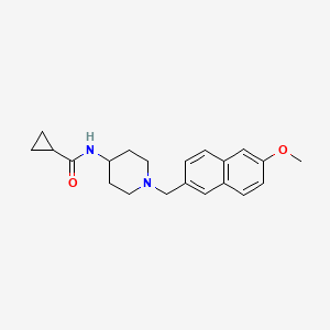 molecular formula C21H26N2O2 B7157430 N-[1-[(6-methoxynaphthalen-2-yl)methyl]piperidin-4-yl]cyclopropanecarboxamide 