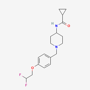 molecular formula C18H24F2N2O2 B7157445 N-[1-[[4-(2,2-difluoroethoxy)phenyl]methyl]piperidin-4-yl]cyclopropanecarboxamide 